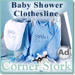 Blue Baby Shower Clothesline