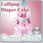 Baby Girl Pink Lollipop Diaper Cake